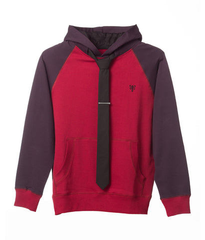 Tie Hoodie - Red Two Tone