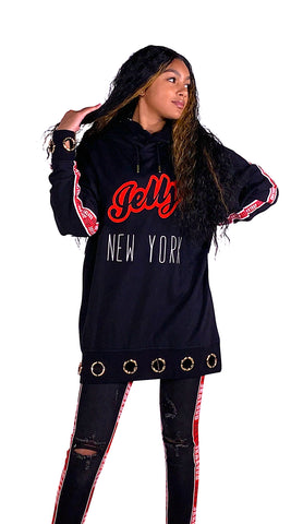 Jelly Jealous Jeans — Black (red accent)
