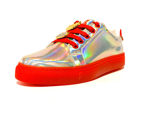 Jelly Jealous Sneakers — Silver and Red