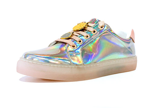 Jelly Jealous Sneakers — Silver and Pink