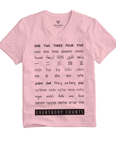 Everybody Counts luxury t-shirt — Ladies Pink